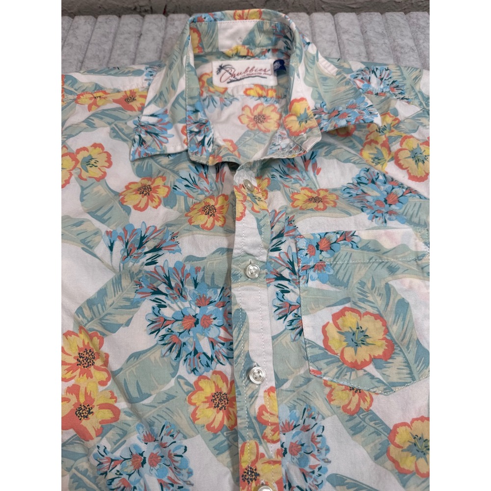 Chubbies Mens Small Short Sleeve Button Down Tropical Floral Hawaiian Shirt